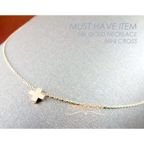 ▒14K GOLD▒ Mini Cross Necklace