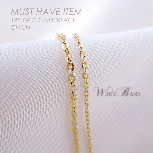 ▒14K GOLD▒ Chain Necklace [40cm, 3푼/5푼체인]