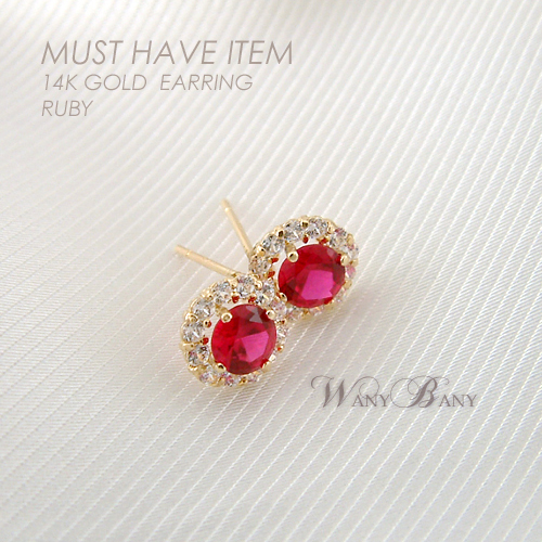 ▒14K GOLD▒ Ruby Earrings