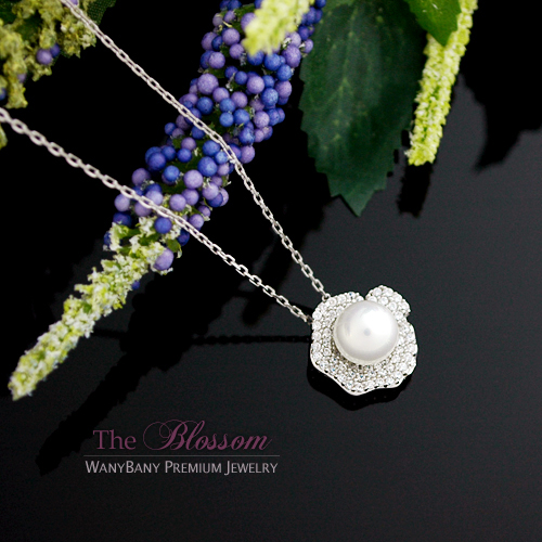 Silver Pearl Necklace[The Blossom]