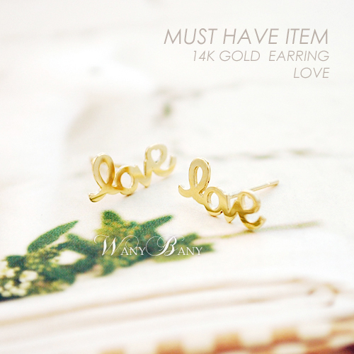 ▒14K GOLD▒ Love Earrings