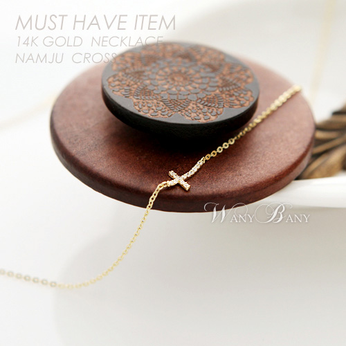 ▒14K GOLD▒ Namju Cross Necklace