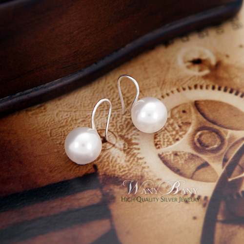 ▶MBC아나운서협찬◀  Silver Swarovski Pearl Earring