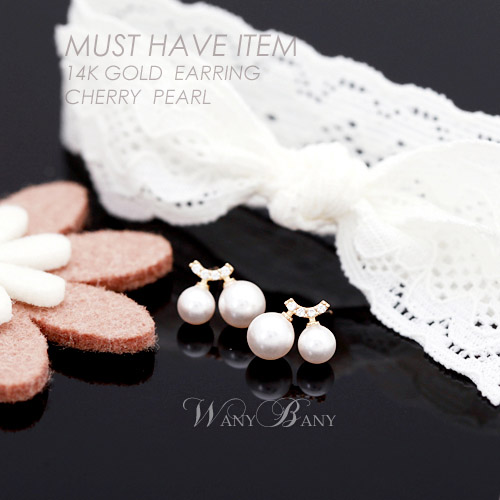 ▶MBC아나운서협찬◀  ▒14K GOLD▒ Cherry Pearl Earring