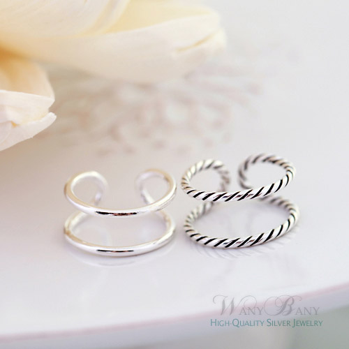 Silver 2-line Ring