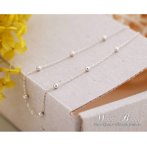 Silver Ball Chain Anklet [발찌]