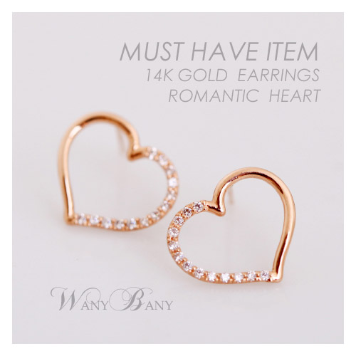 ▒14K GOLD▒ Romantic Heart Earrings