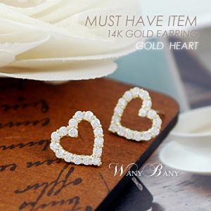 ▒14K GOLD▒  Gold Heart Earrings
