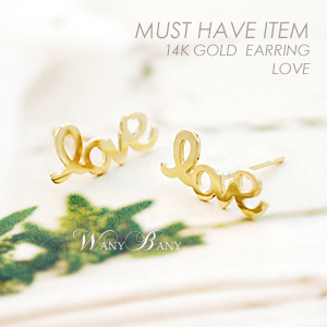 ▒14K GOLD▒ Love Earrings