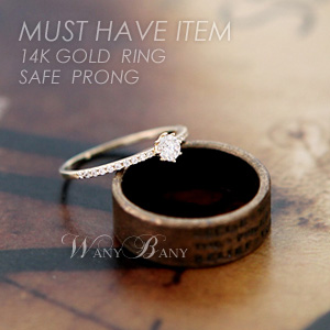 ▒ 14K GOLD ▒ Safe Prong Ring