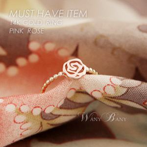 ▒14K GOLD▒ Pink Rose Ring