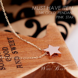 ▒14K GOLD▒ Pink Star Pendant
