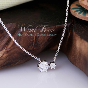 Silver Shiny Cubic Necklace