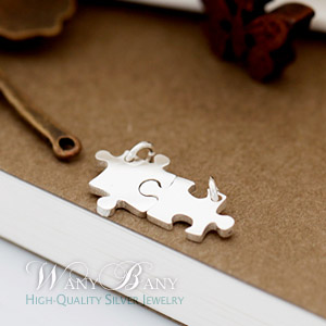 Silver Couple Puzzle Necklaces [커플용;목걸이2개가 한세트]
