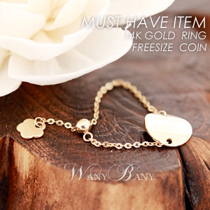 ▒14K GOLD▒ FreeSize Coin Ring