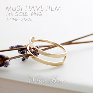▒14K GOLD▒ Chic 2-Line Ring [Small:소]