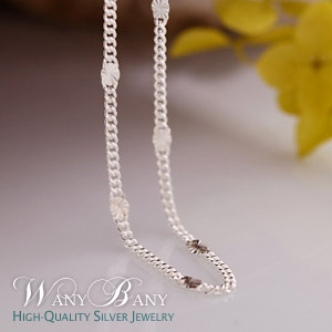 Silver Pressed Chain Anklet [발찌]