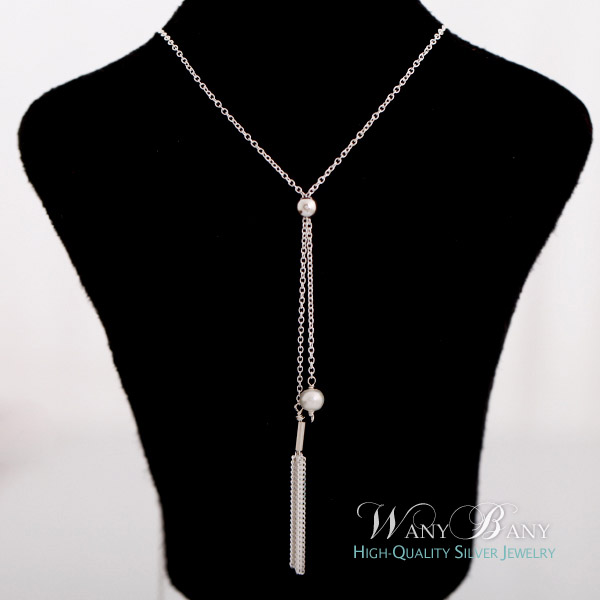 Silver Tassel Slide Necklace