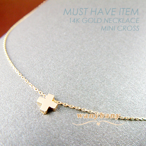 ▒14K GOLD▒ Mini Cross Necklace
