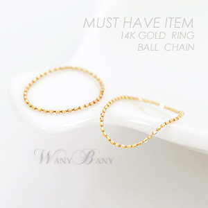▒14K GOLD▒ Ball Chain Knuckling Ring