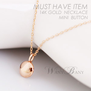 ▒14K GOLD▒ Mini Button Necklace